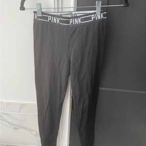 Victoria's Secret PINK Black Leggings with Logo Waistband